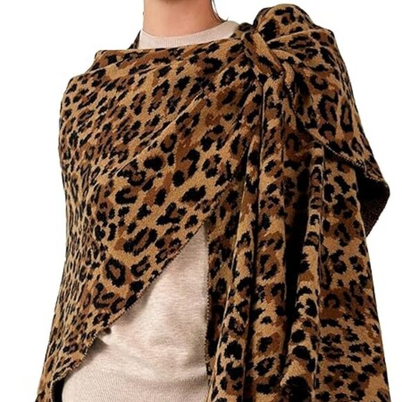 Women's Shawl Wrap Poncho Cardigan - Picture 2 of 6